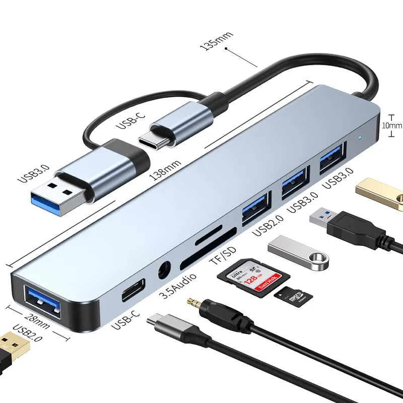 Adaptador USB Pro 8 em 2