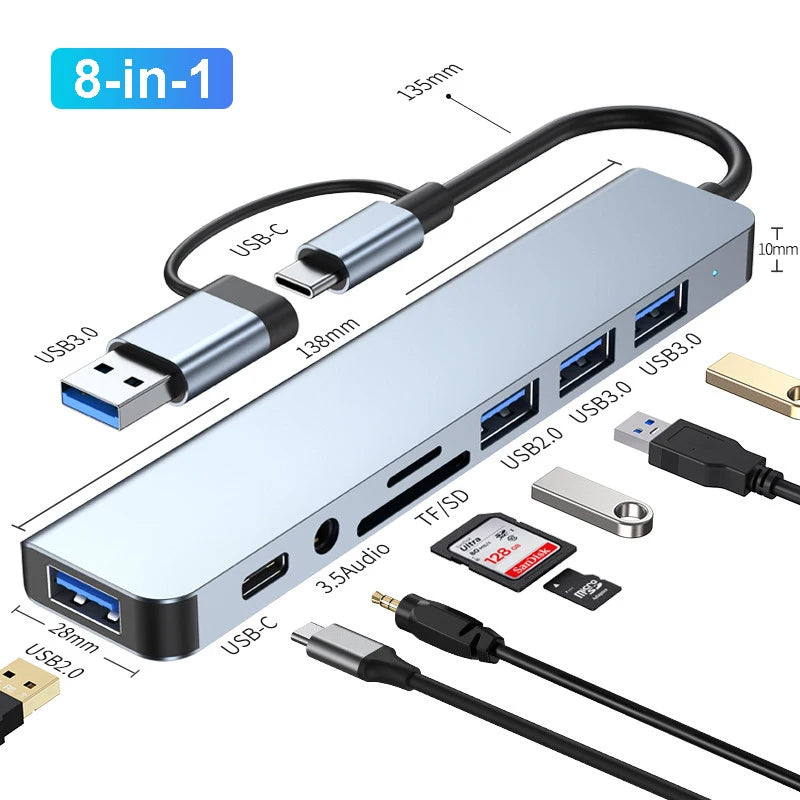 Adaptador USB Pro 8 em 2